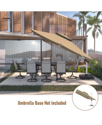 11 FT Square Double Top Patio Umbrella