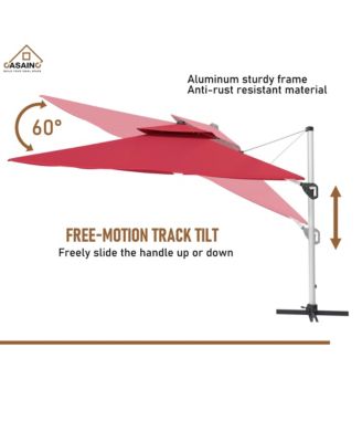 11 FT Square Double Top Patio Umbrella