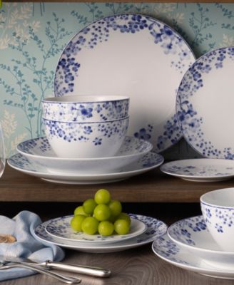 Bloomington Road Blue 30-Piece Dinnerware Set, Service for 6