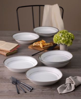 Charlotta Platinum 4-Pc. Coupe Dinner Bowl Set, Service For 4