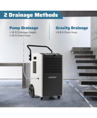 154 Pints Commercial Dehumidifier With Pump Drain Hoses For Basements Job Sites