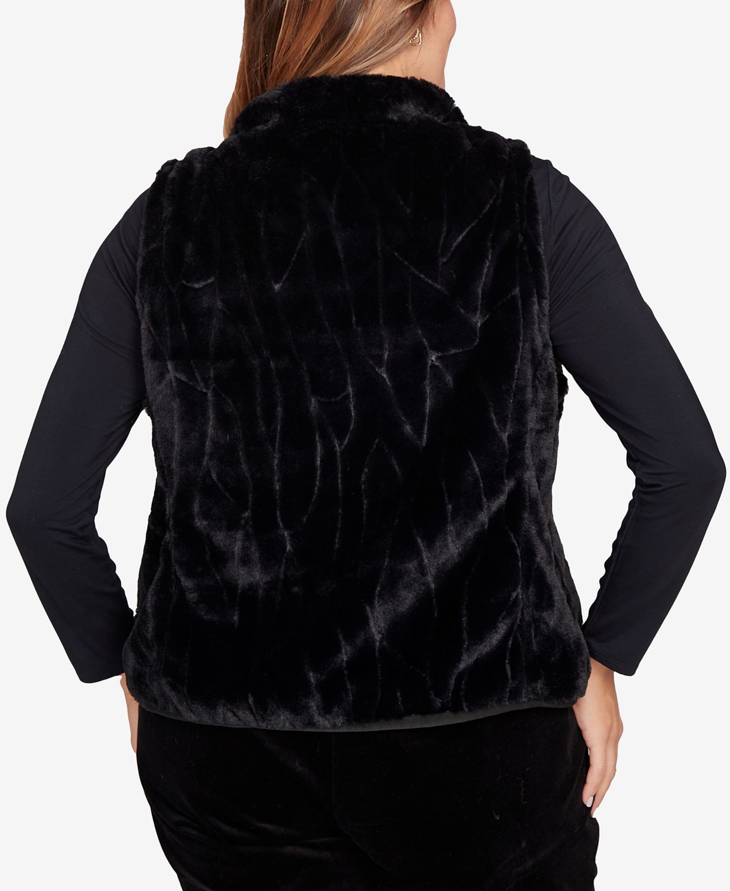 Plus Size Solid Polyester Vest