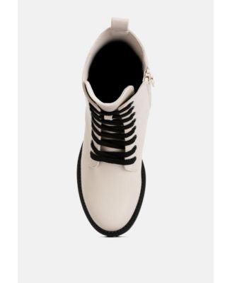 Womens Forter Faux Leather Lace Up Boots