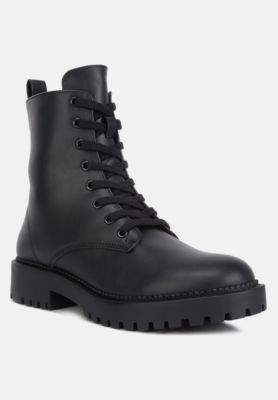 Womens Forter Faux Leather Lace Up Boots