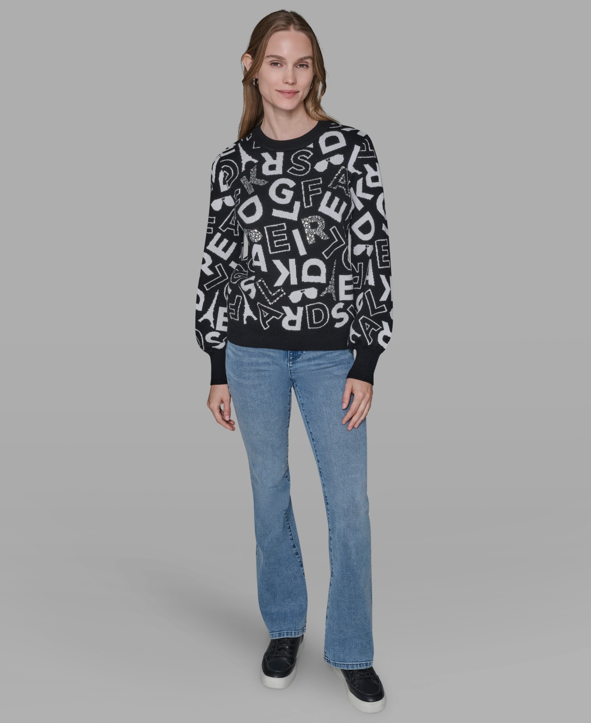 Karl Lagerfeld Plus Size Scatter Letters Sweater In Multi