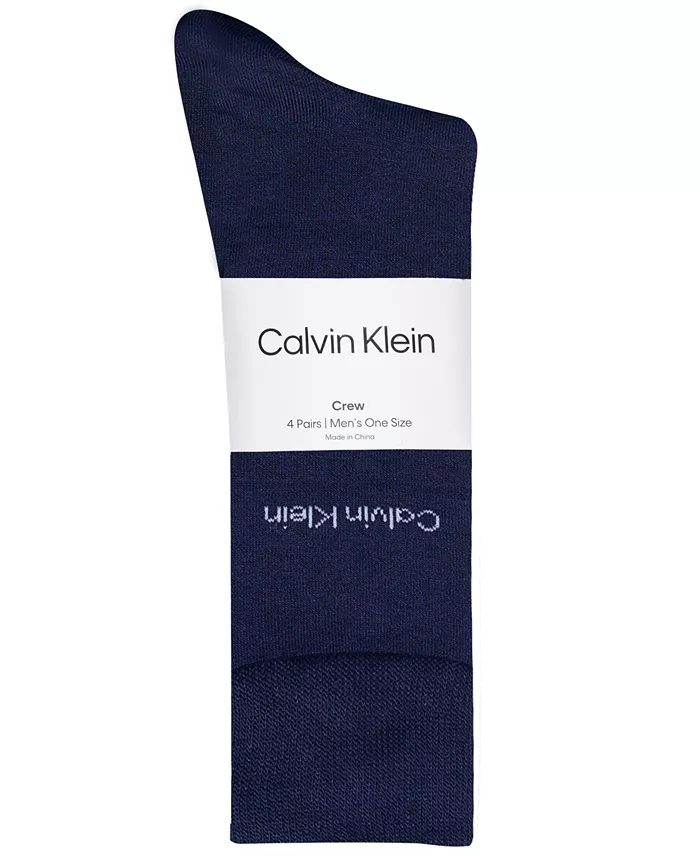 Men's 4-Pack Flat-Knit Crew Dress Socks - thumbnail 2