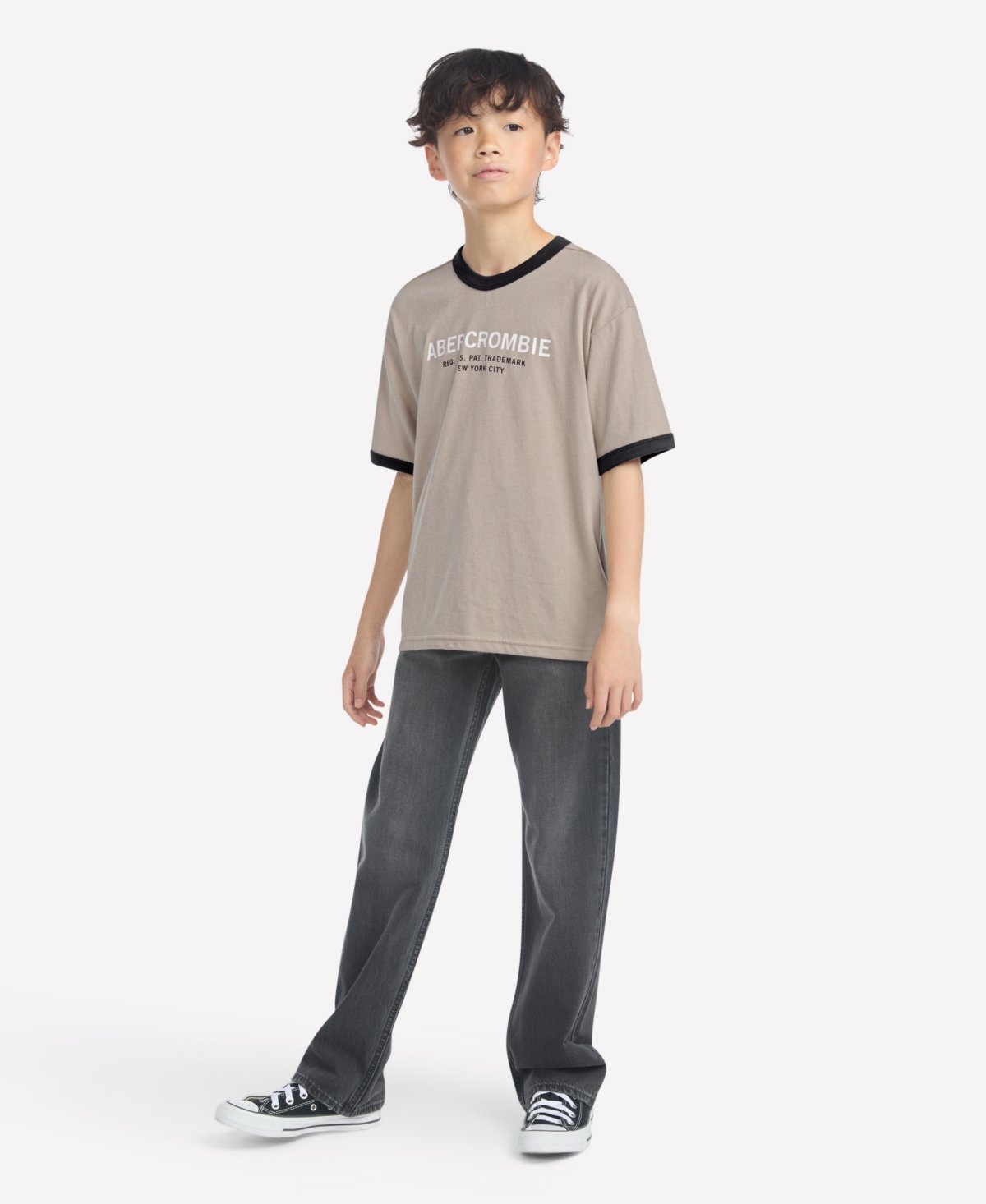 Abercrombie Boys 5-18 Ringer Short Sleeve T-shirt In Brown