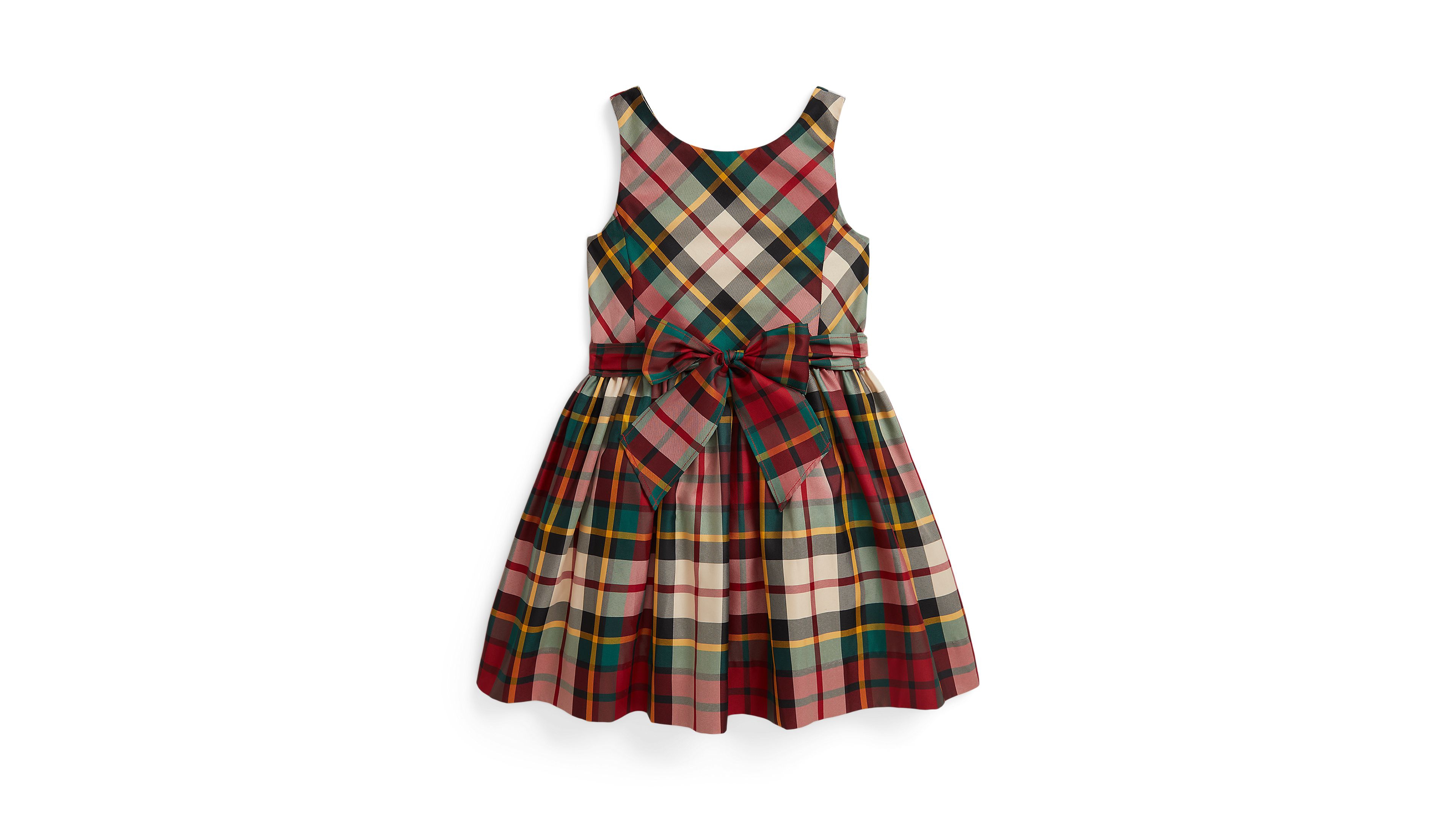 Polo Ralph Lauren Girls 2T-6X Plaid Taffeta Sleeveless Dress