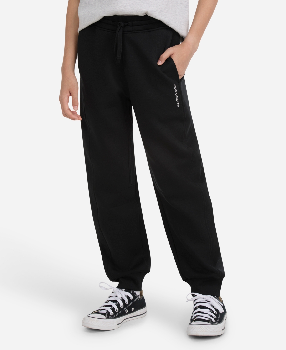 Abercrombie Boys 5-18 Elastic Waist Slim Joggers In Black