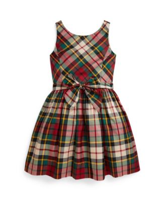 Girls' 7-16 Sleeveless Plaid Taffeta Dress