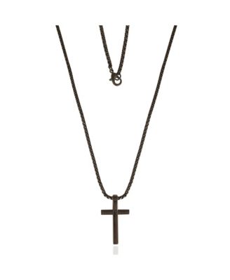 Black Cross Pendant 22" Chain