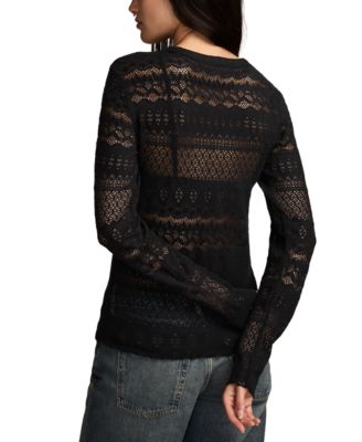Women's Lace Detail Long Sleeve Top