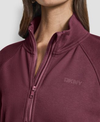 DKNY Women's Studded-Logo Half-Zip Sweatshirt