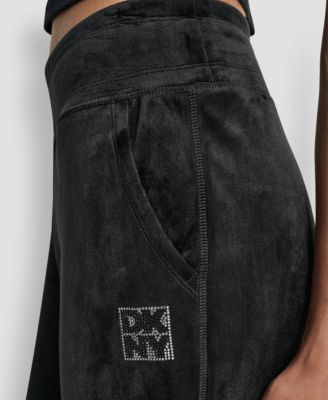 Women's Super Soft Velour Stacked Logo Mid-Rise Slim-Fit Joggers