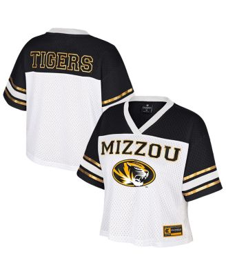 Colosseum - Women's White Missouri Tigers Treasure Cropped Football Jersey
