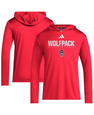 adidas - Men's Red NC State Wolfpack 2025 AEROREADY Sideline Training Long Sleeve Hooded T-Shirt