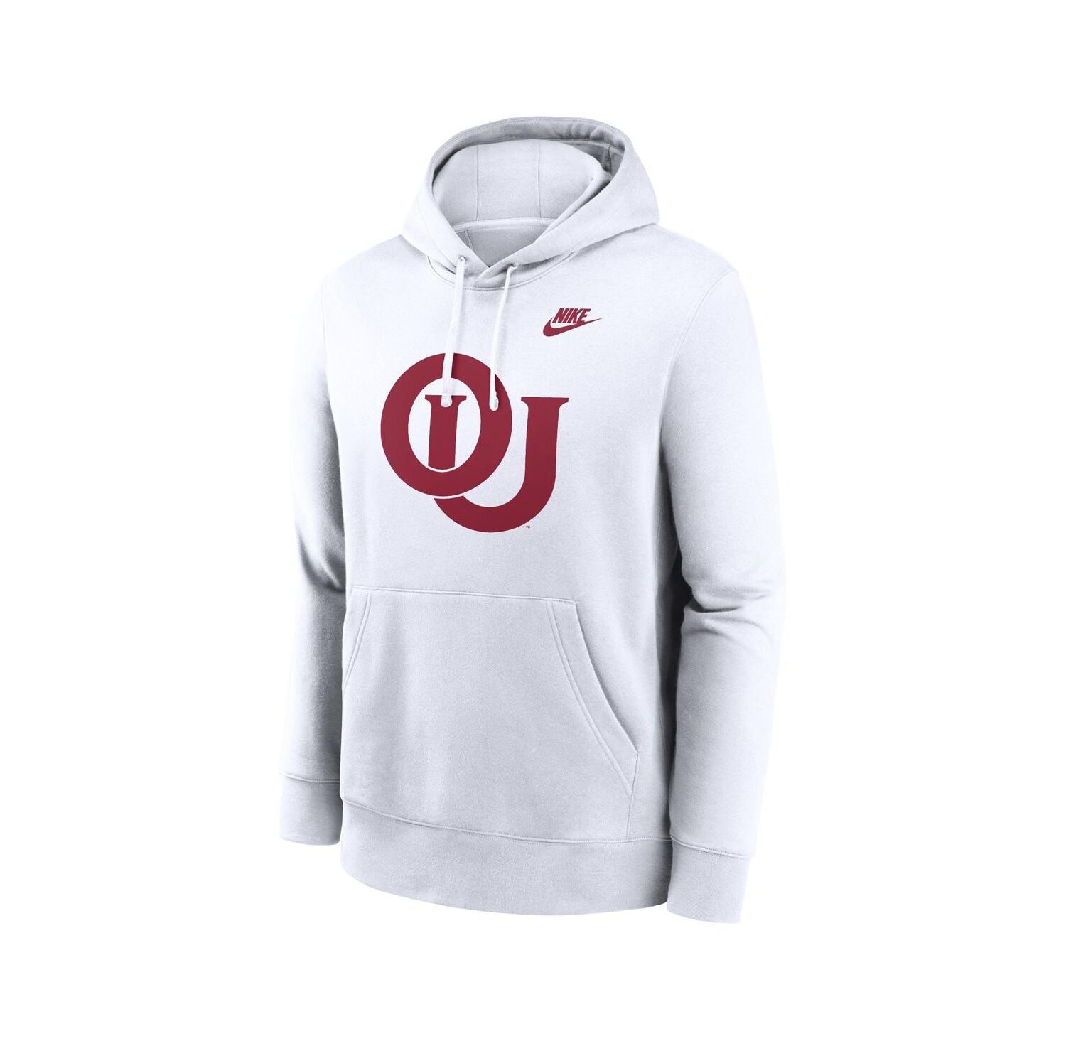 Men's White Oklahoma Sooners Legacy Logo Club Fleece Pullover Hoodie