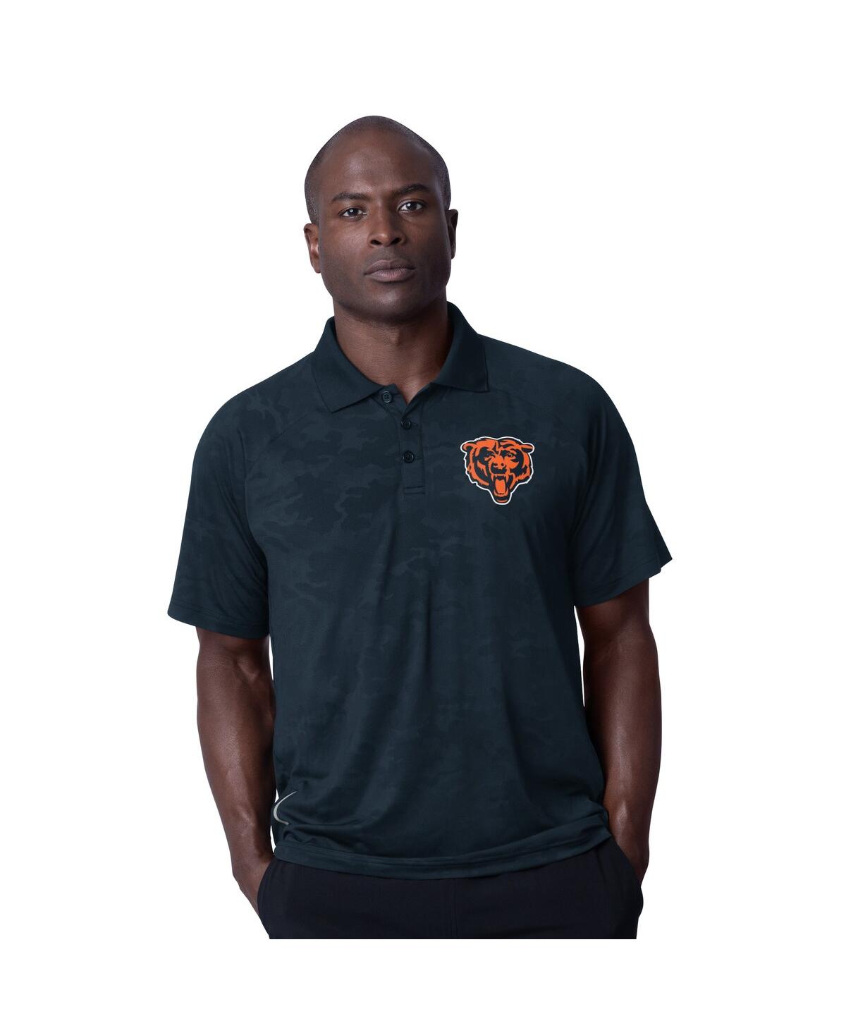 Msx by Michael Strahan Men's Navy Chicago Bears Baseline Raglan Polo Shirt