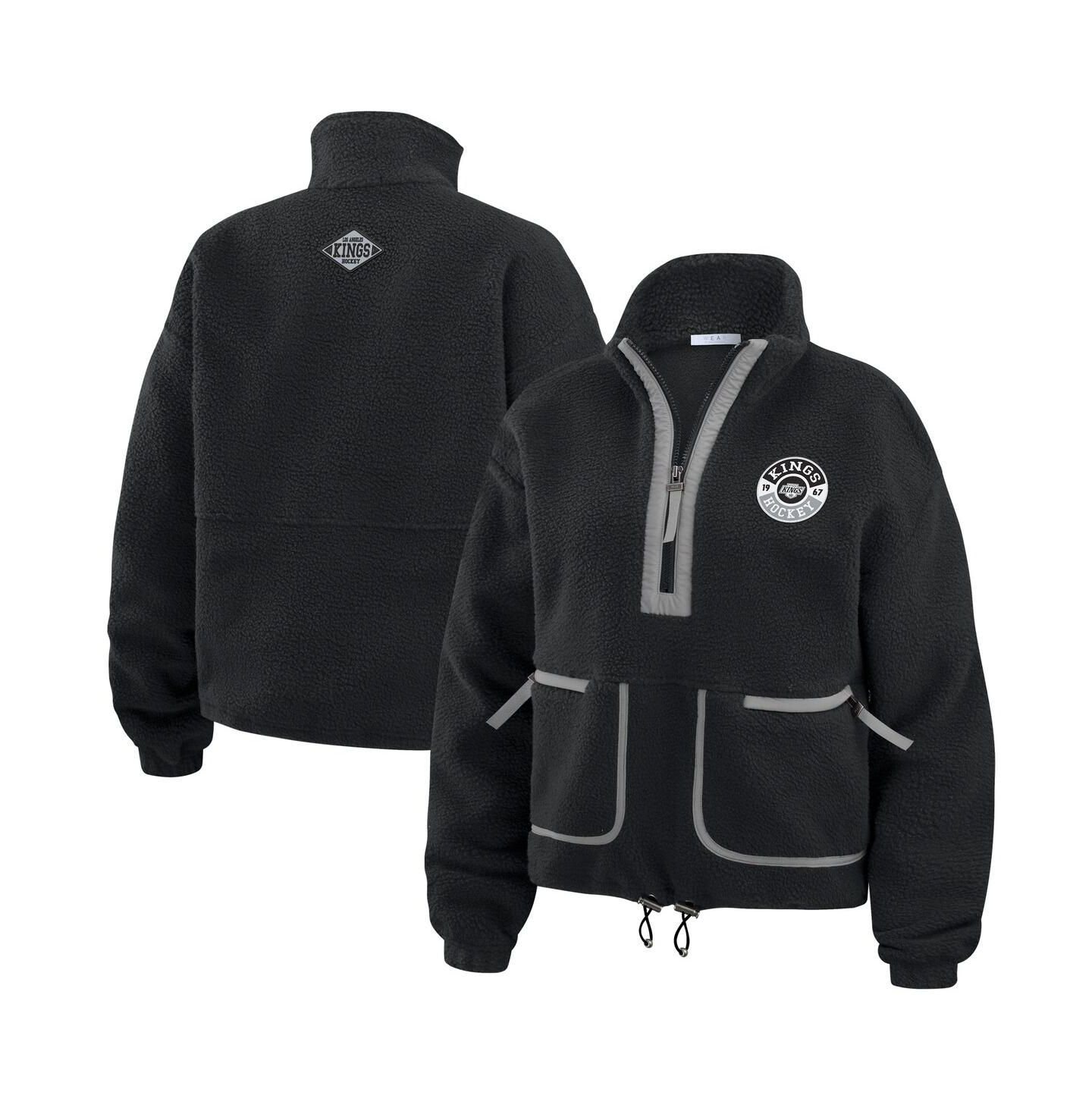 Женская куртка WEAR by Erin Andrews Black Los Angeles Kings Polar Fleece Half-Zip — фото 1
