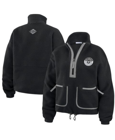 Женские куртки WEAR by Erin Andrews Women's Black Los Angeles Kings Polar Fleece Half-Zip Jacket