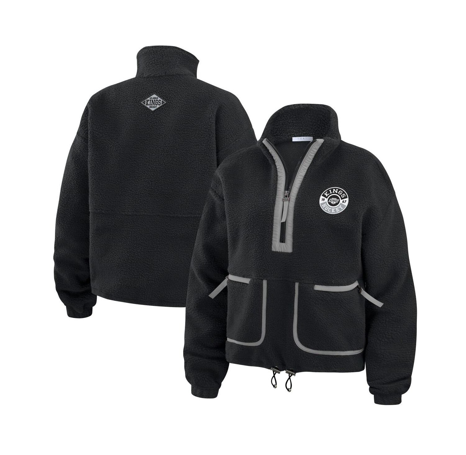 Women's Black Los Angeles Kings Polar Fleece Half-Zip Jacket