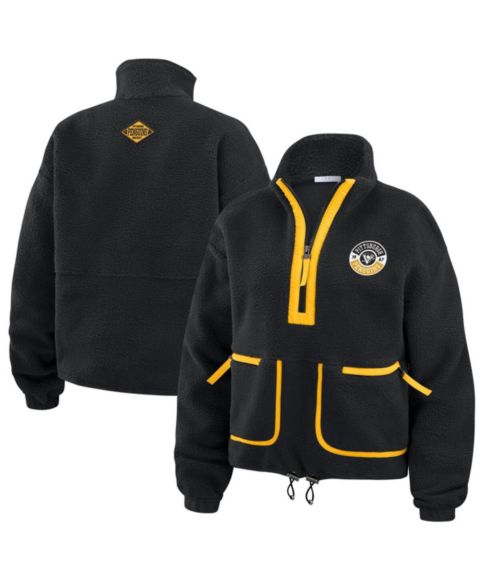 Женские куртки WEAR by Erin Andrews Women's Black Pittsburgh Penguins Polar Fleece Half-Zip Jacket