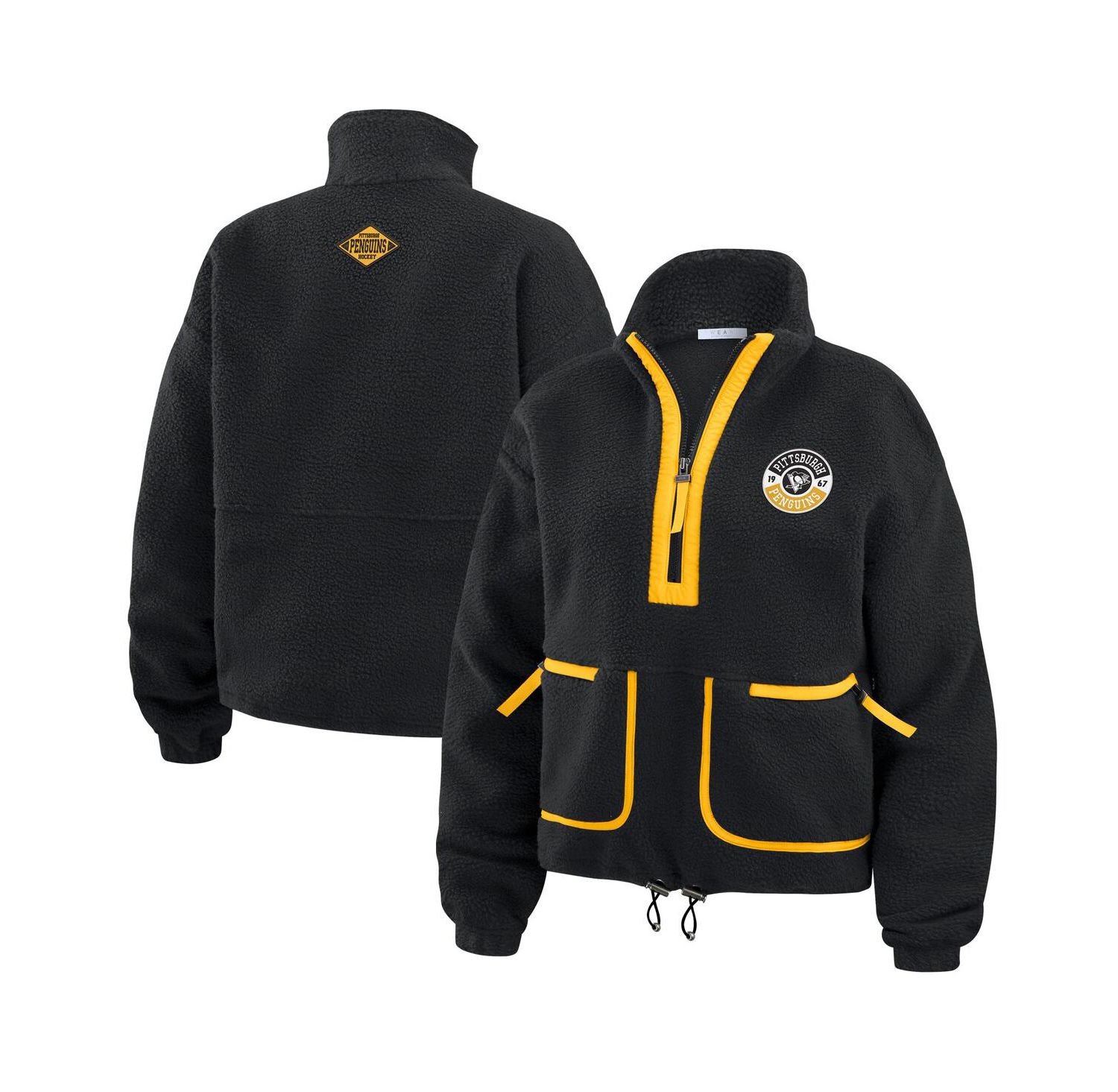 Women's Black Pittsburgh Penguins Polar Fleece Half-Zip Jacket