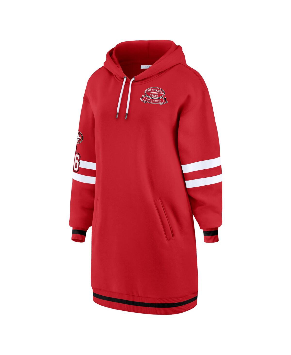 Wear By Erin Andrews Women's Scarlet San Francisco 49ers Hoodie Dress In Red