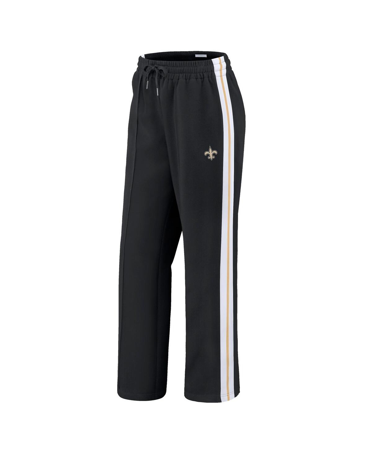 Wear By Erin Andrews Women's Black New Orleans Saints Color Block Straight Leg Pants In Black