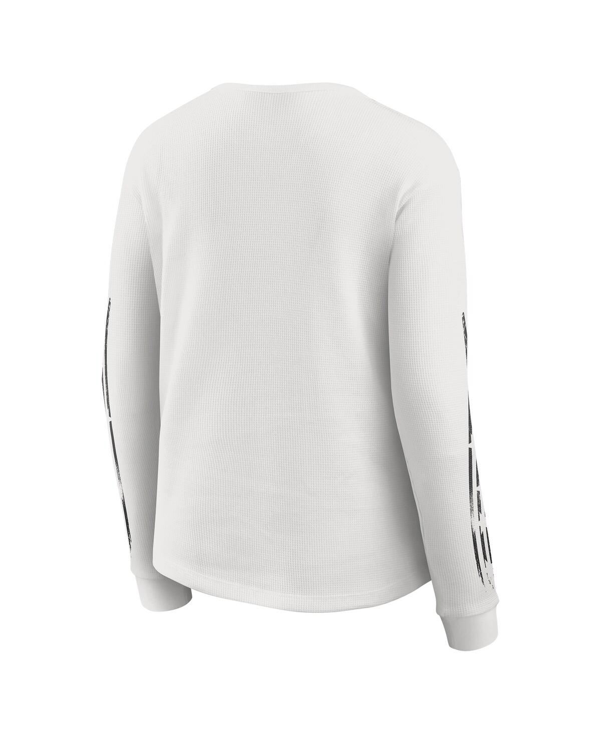 Wear By Erin Andrews Women's White Las Vegas Raiders Graphic Waffle Long-sleeve T-shirt In White