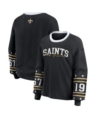 WEAR by Erin Andrews - Women's Black New Orleans Saints Sport Long-Sleeve T-Shirt