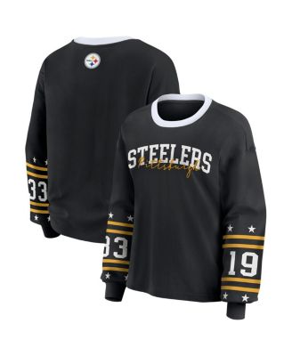 WEAR by Erin Andrews - Women's Black Pittsburgh Steelers Sport Long-Sleeve T-Shirt