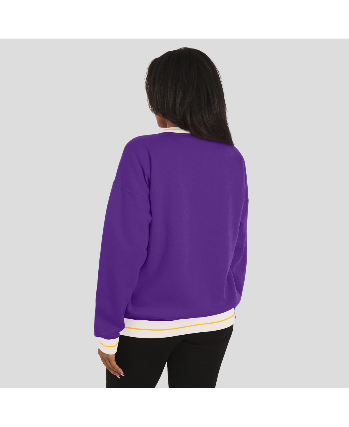 Wear By Erin Andrews Women'spurple Lsu Tigers Seal Sweatshirt In Purple