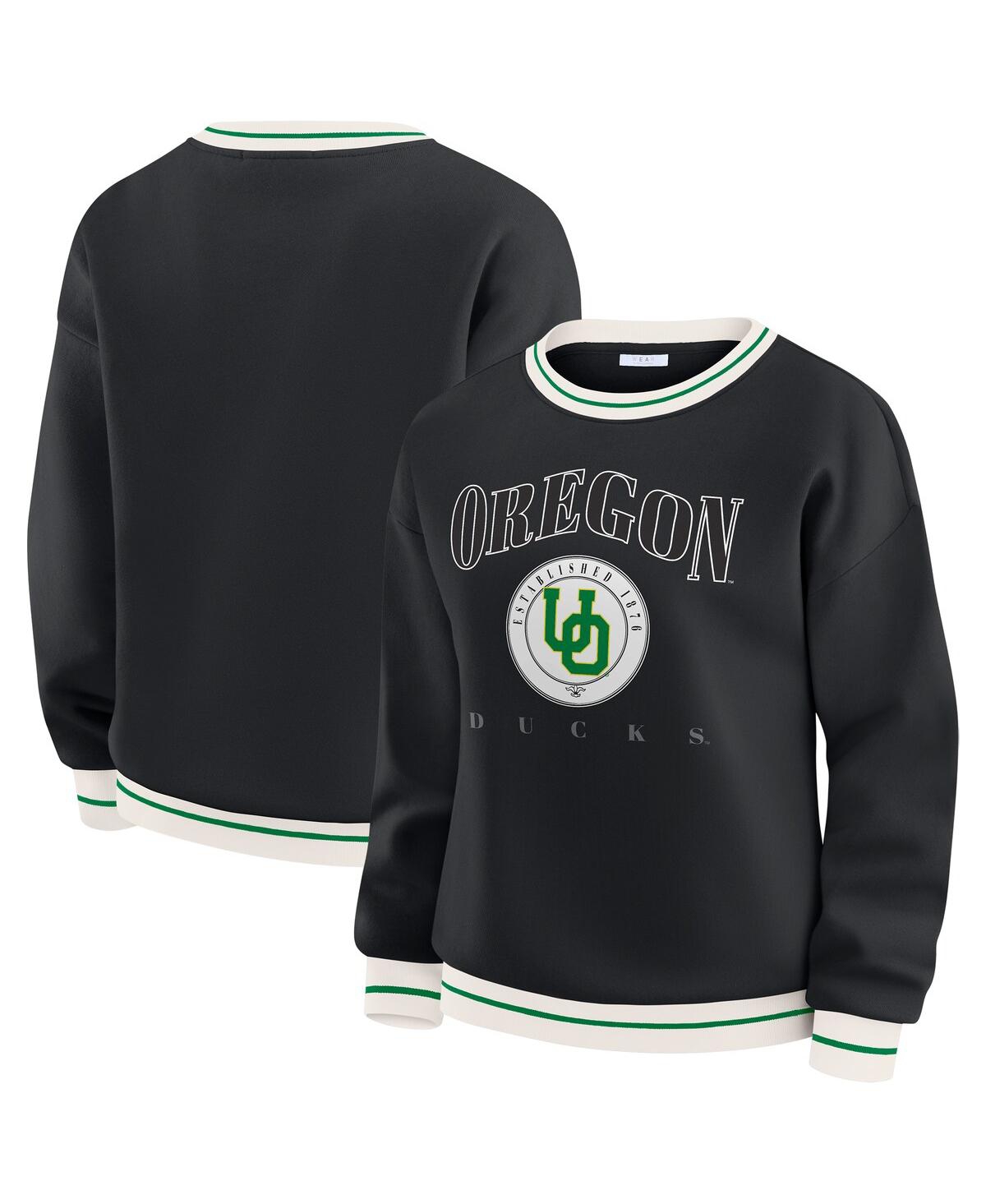 Wear By Erin Andrews Women'sblack Oregon Ducks Seal Sweatshirt In Black