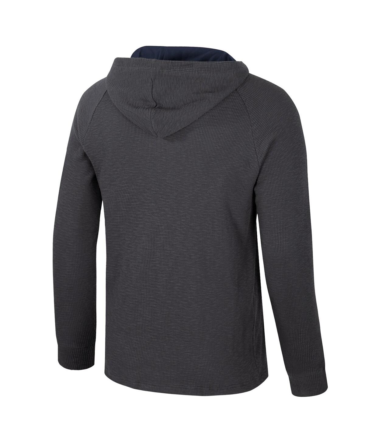 Colosseum Men's Charcoal Penn State Nittany Lions Dujour Ralgan Long Sleeve Henley Hoodie T-shirt In Gray