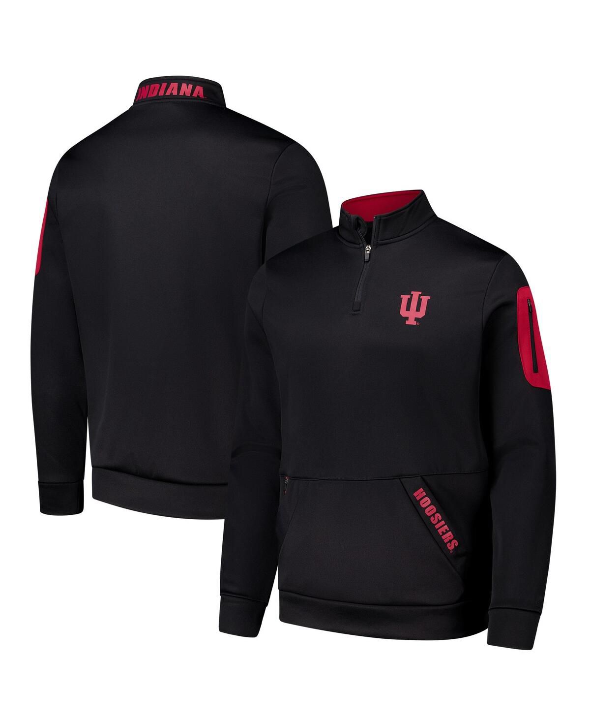 Мужская черная флисовая куртка Indiana Hoosiers Mainframe с застежкой на четверть молнии
