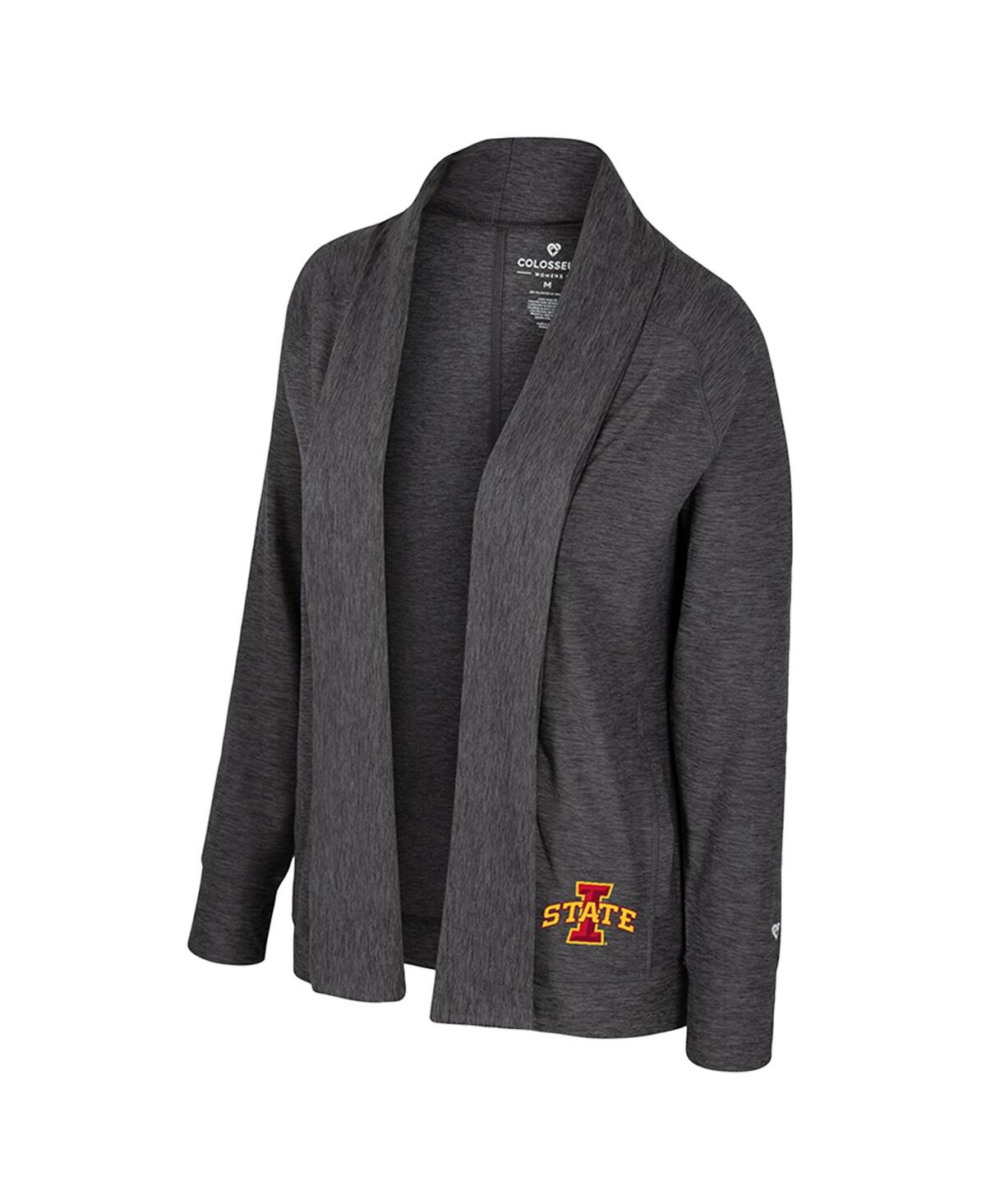 Colosseum Women's Charcoal Michigan Wolverinesâ Dash Cardigan In Gray