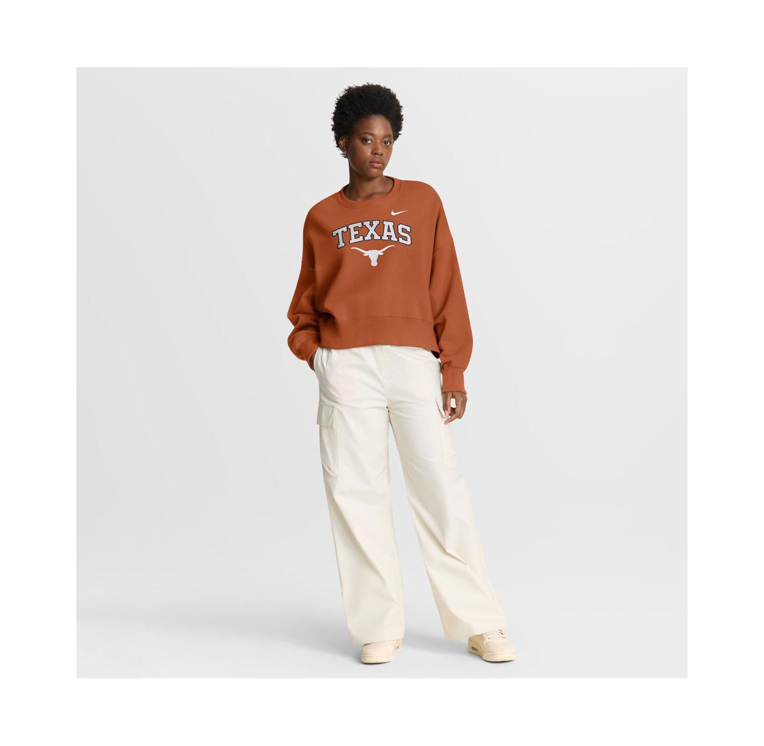 Women's Texas Orange Texas Longhorns Oversized Phoenix Arch Pullover Sweatshirt