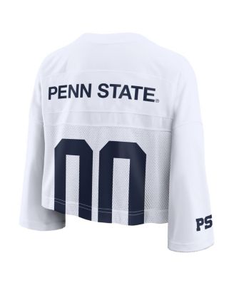 Women's White Penn State Nittany Lions Cropped Mesh Dri-FIT Fashion Jersey