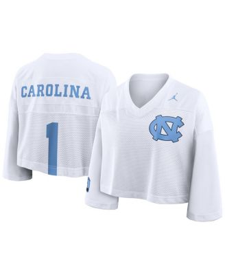 Jordan - Women'sWhite North Carolina Tar Heels Cropped Mesh Dri-FIT Fashion Jersey