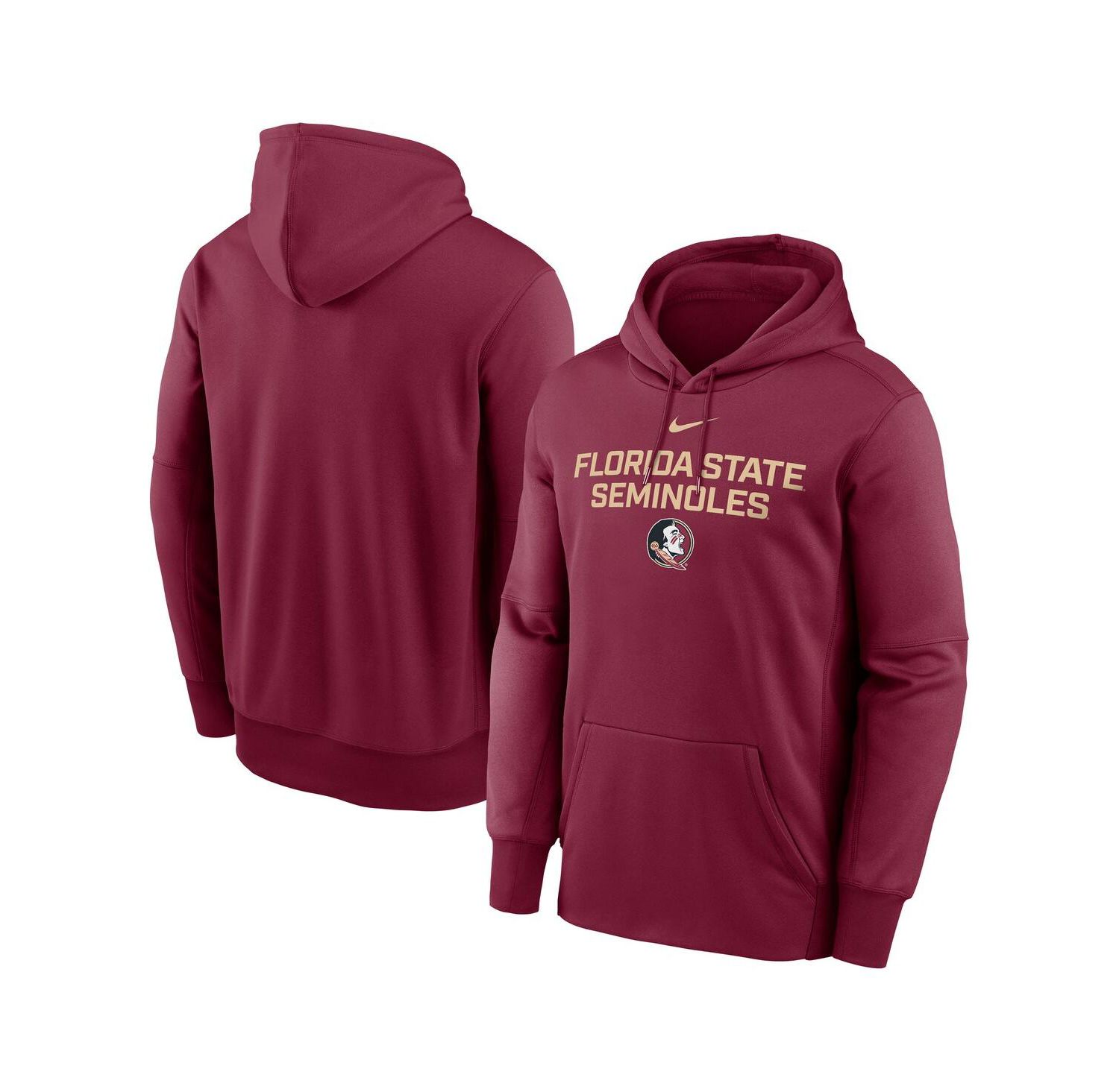 Men's Garnet Florida State Seminoles Team Stacked Performance Pullover Hoodie