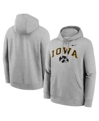Nike - Men's Gray Iowa Hawkeyes Club Fleece Arch Pullover Hoodie