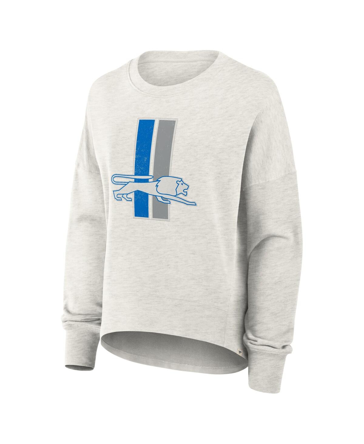 Fanatics Women's Heather Gray Detroit Lions Oversized Hometown Pullover Sweatshirt In Gray