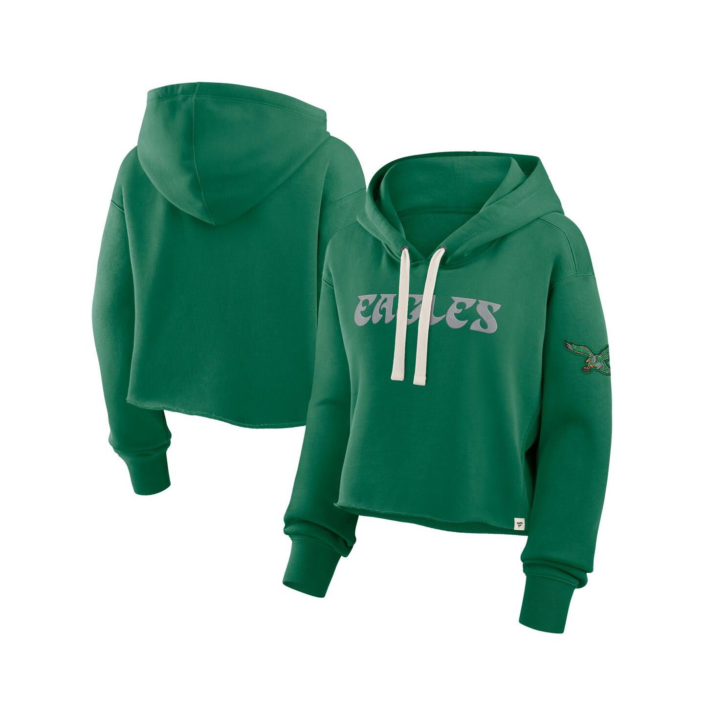 Женское худи Fanatics Kelly Green Philadelphia Eagles Oversized Hometown Heritage Cropped — фото 1
