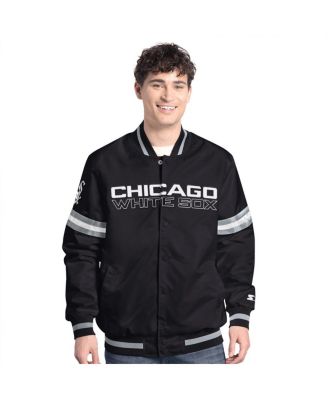 Starter - Men's&nbsp; Black Chicago White Sox Scout Full-Snap Varsity Jacket
