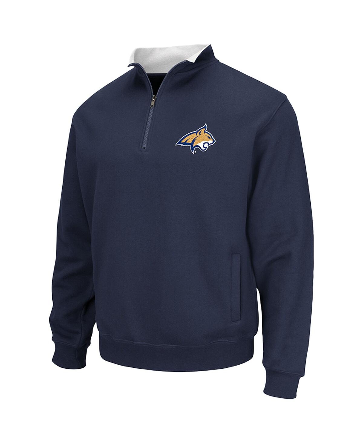 Colosseum Men's Navy Montana State Bobcats Tortugasâ Quarter-zip Pullover Sweatshirt In Blue
