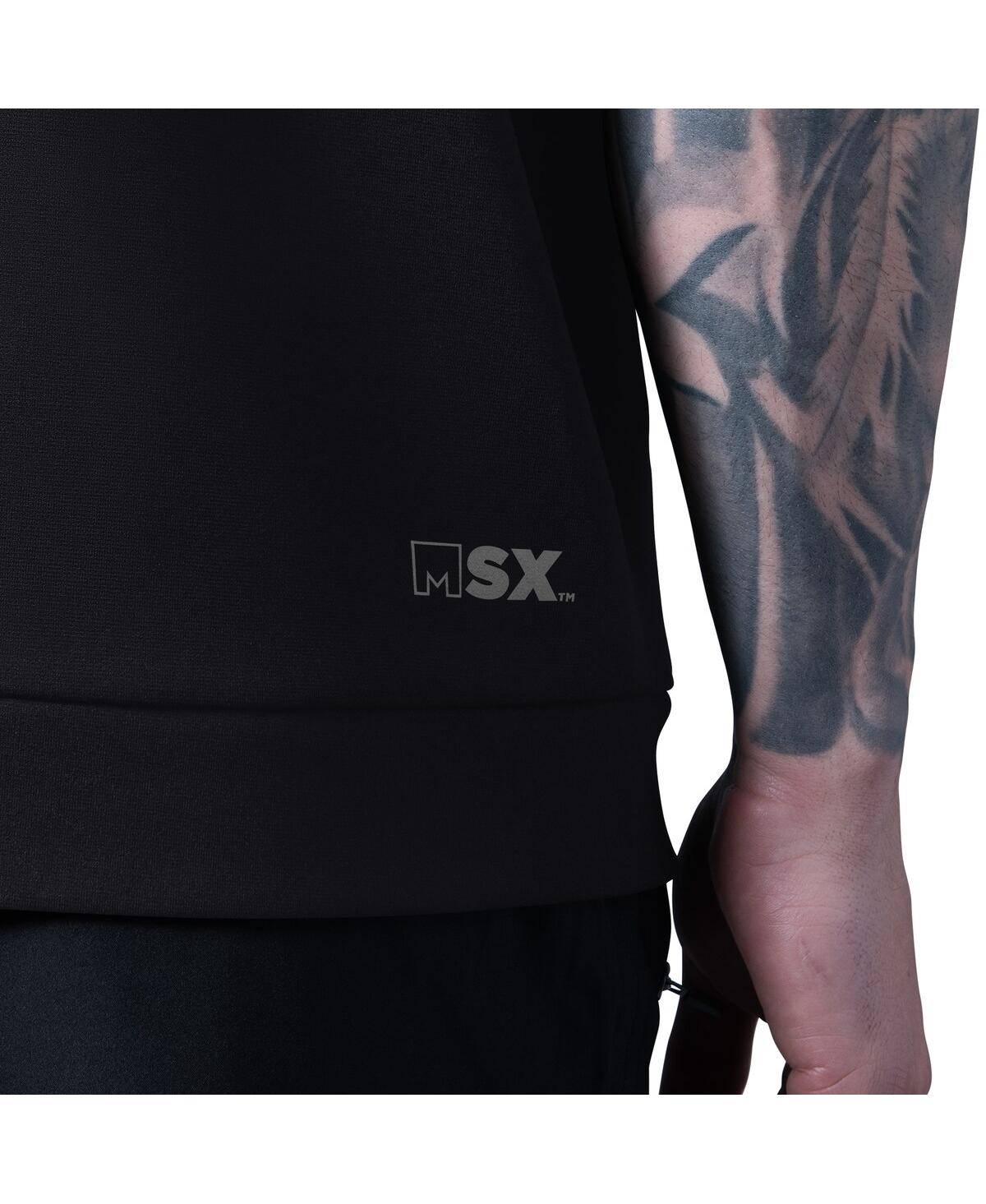 Msx By Michael Strahan Men's Black Las Vegas Raiders Tri-blend Rebound Sleeveless Hoodie In Black