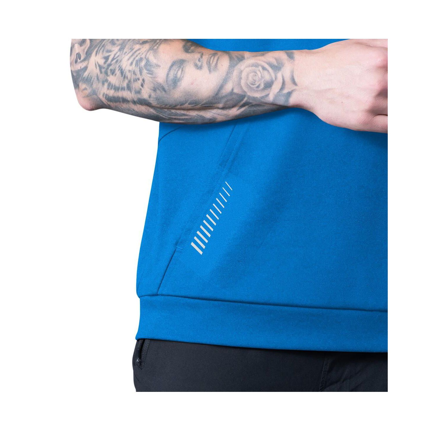 Мужское худи MSX by Michael Strahan Blue Detroit Lions Tri-Blend Rebound Sleeveless — фото 4