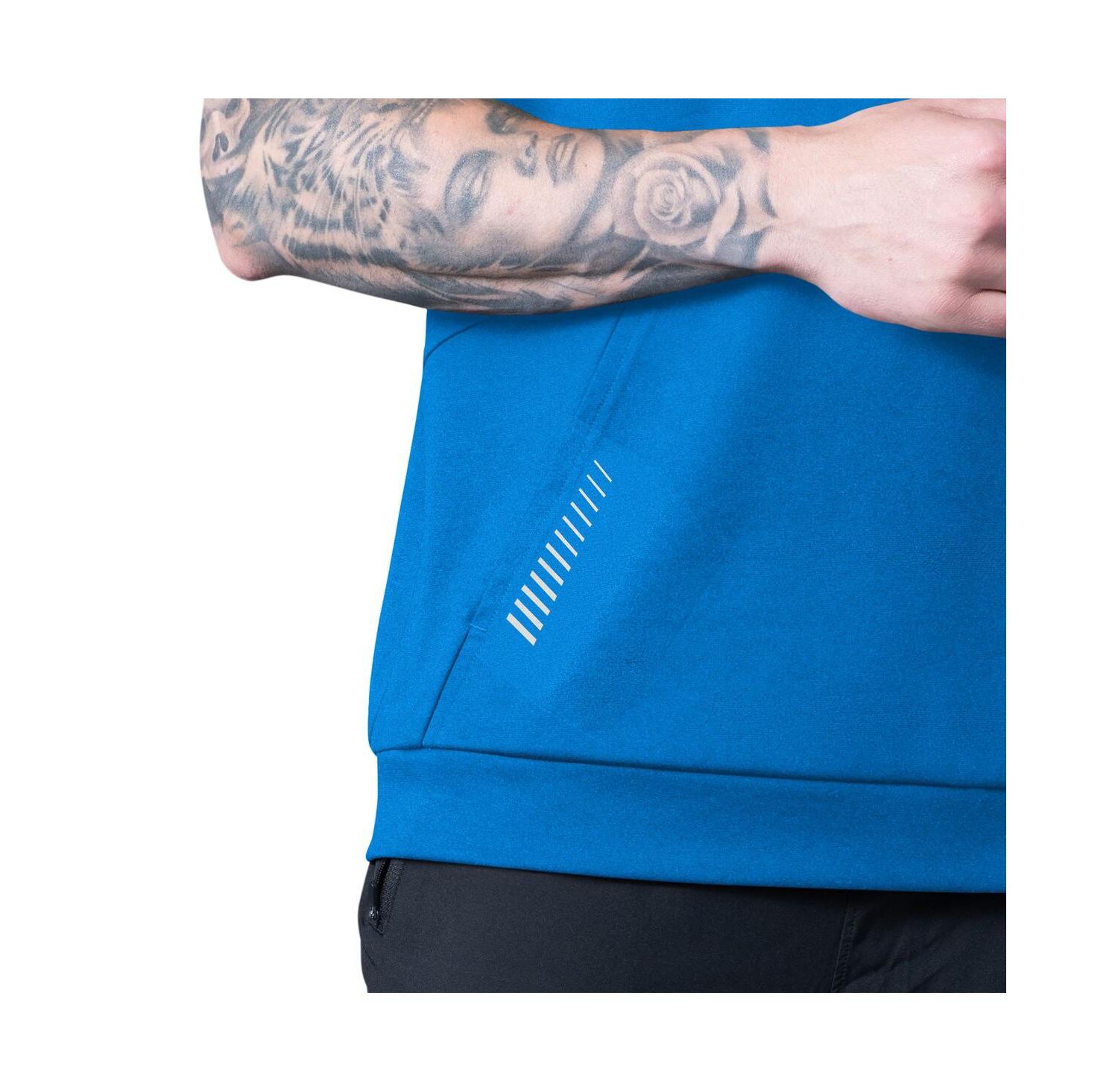 Men's Blue Detroit Lions Tri-Blend Rebound Sleeveless Hoodie