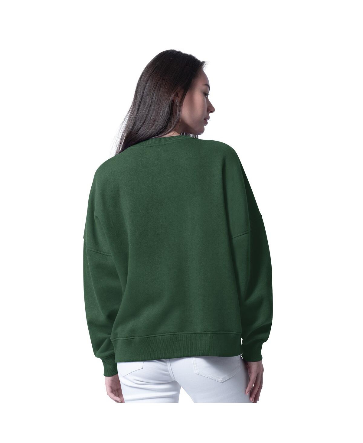 G-iii 4her By Carl Banks Women's Green Green Bay Packers Oversized Feud Sweatshirt In Green